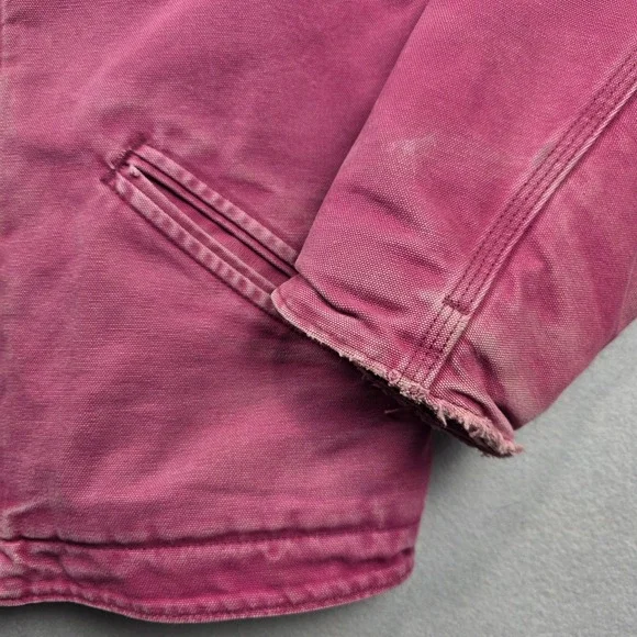 Carhartt WJ141 648 Sherpa Lined Hooded Jacket Raspberry Pink Womens Large 12/14 - Picture 4 of 14